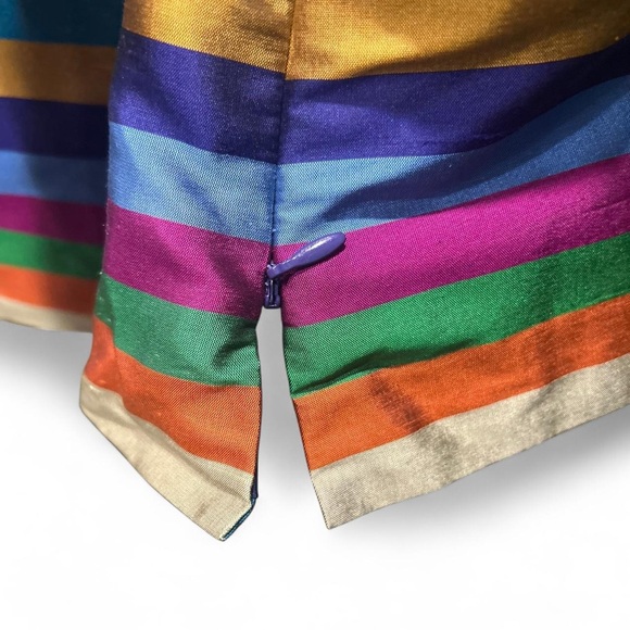 Talbots 100% silk Vibrant Multicolor‎ Striped Tank Top - Picture 2 of 4